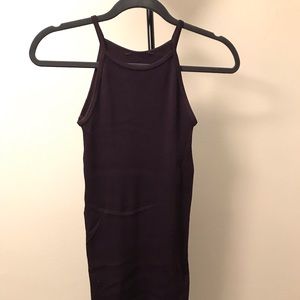Ribbed Dark Purple Dress